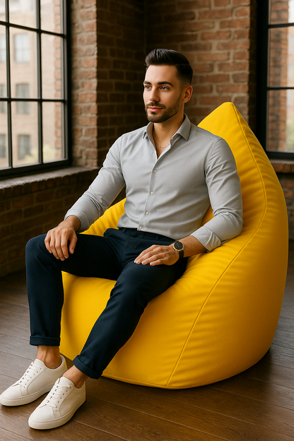 Sitzsack in Tropfenform