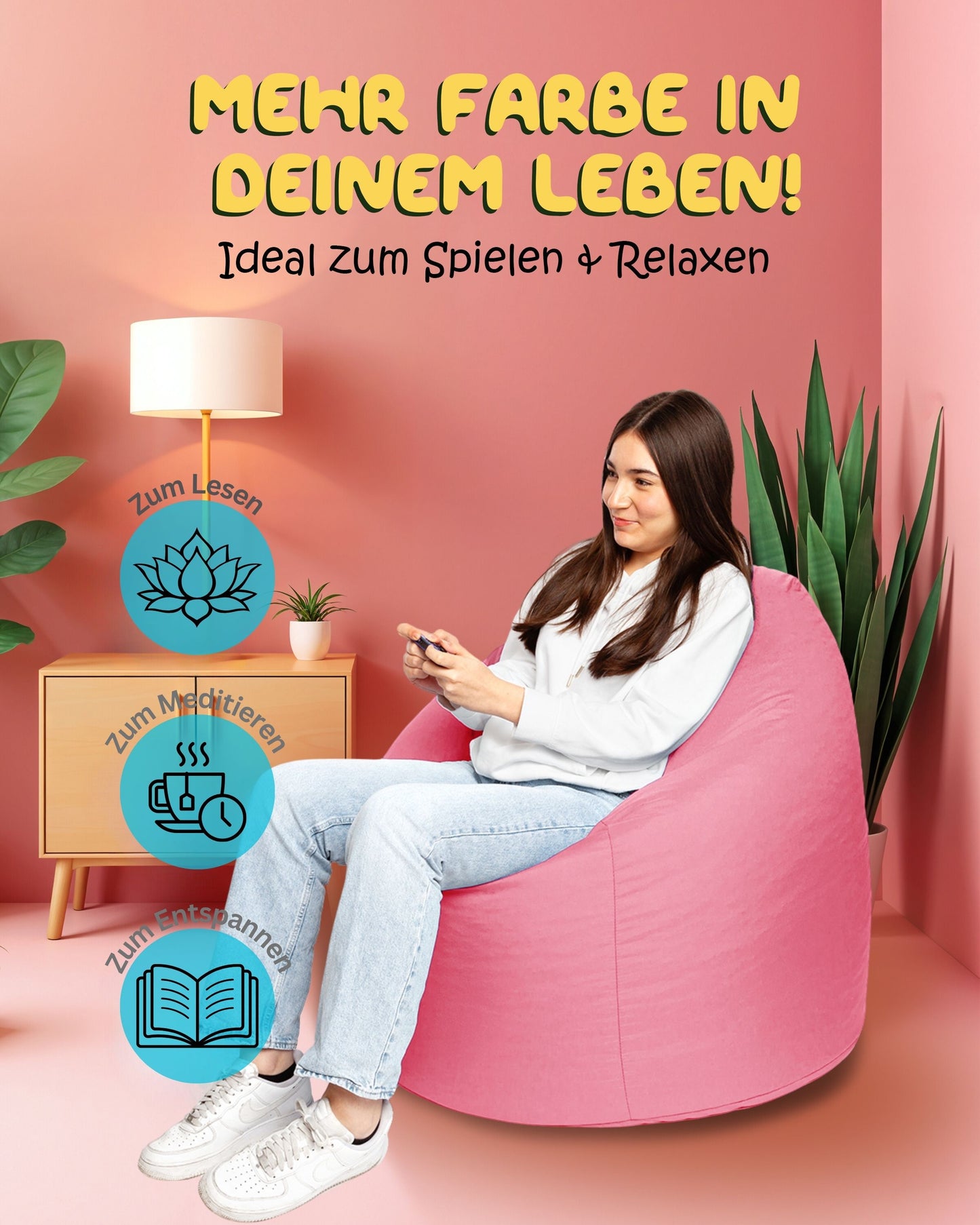 Sitzsack in Tropfenform