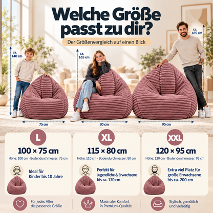 PatchHome Cordino Sitzsack aus Breitcord – Komfort pur