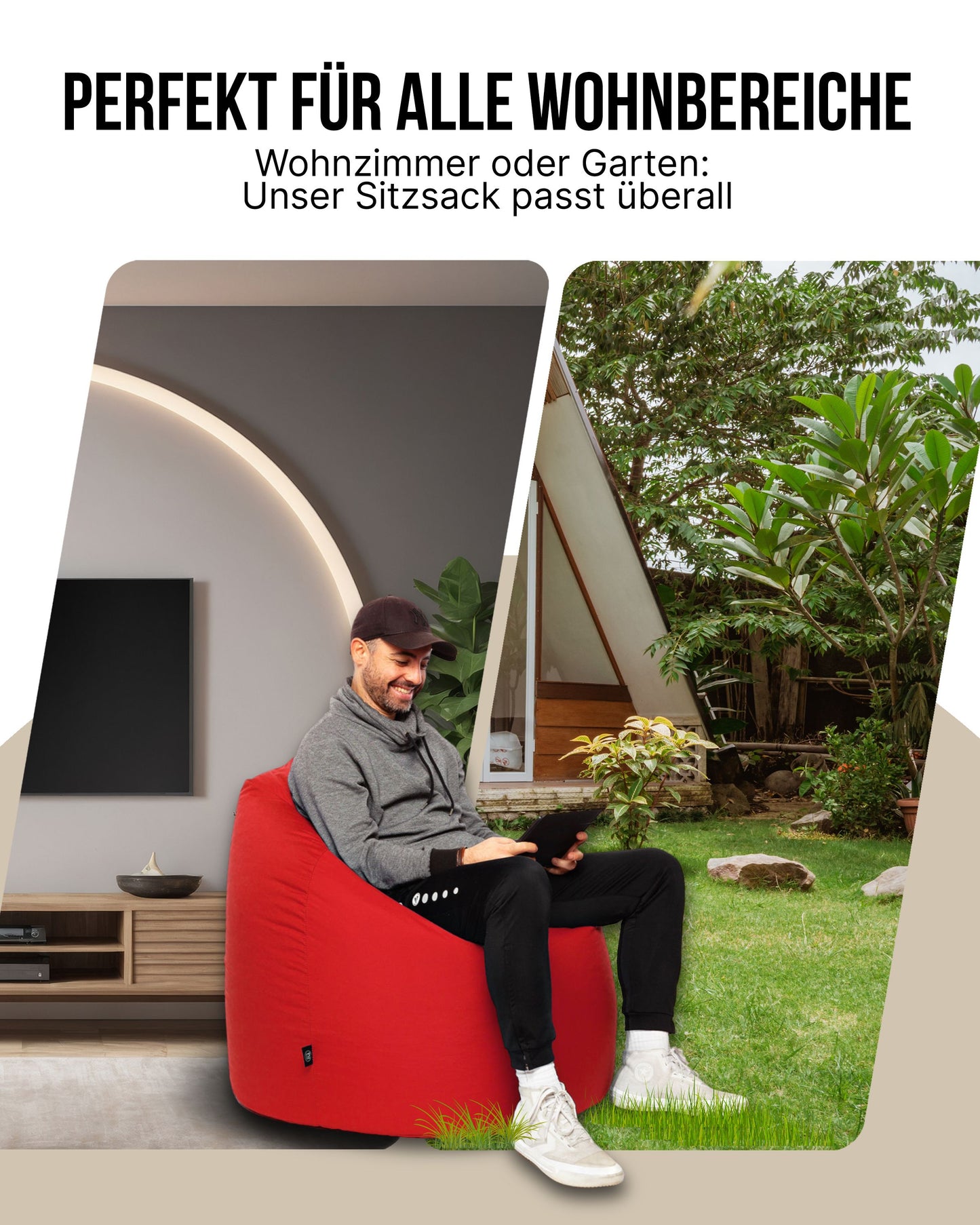 Sitzsack in Tropfenform