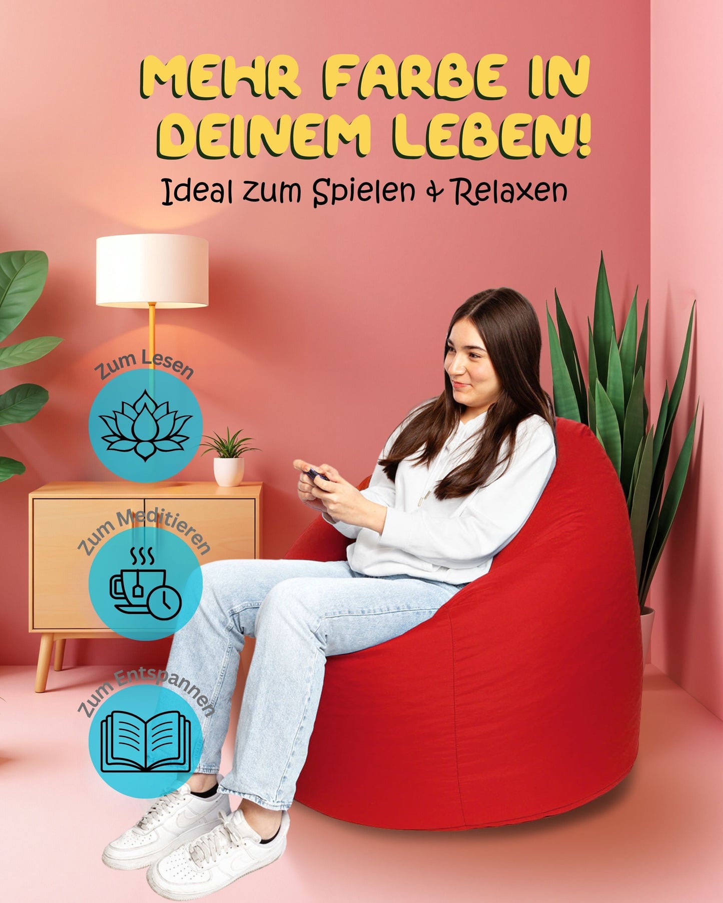 Sitzsack in Tropfenform