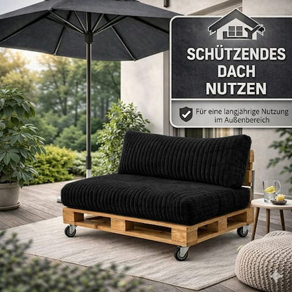 Paletti Cord™ Palettenpolster Set – Sitz- & Rückenkissen für Europaletten