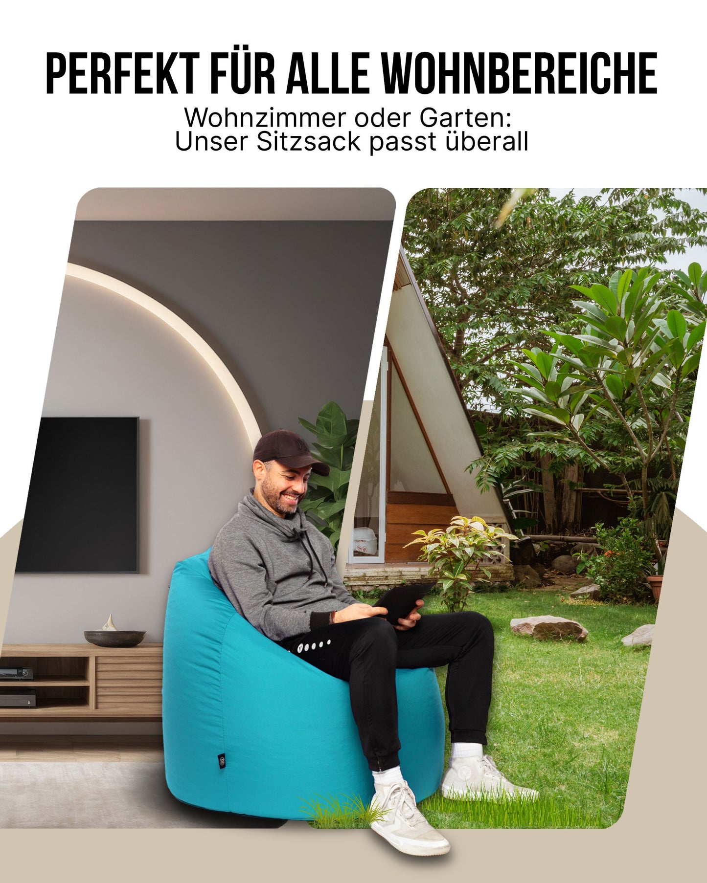 Sitzsack in Tropfenform