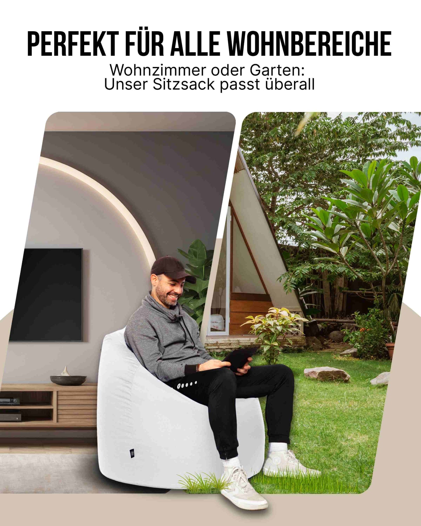 Sitzsack in Tropfenform