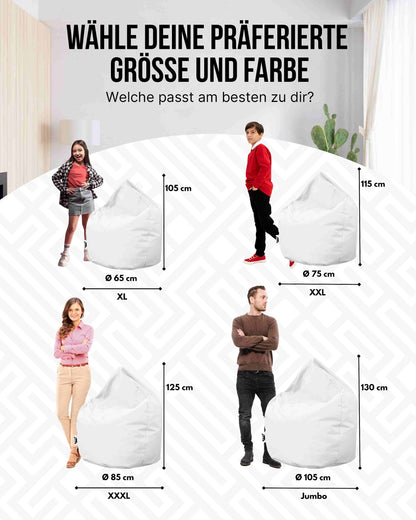 Sitzsack in Tropfenform