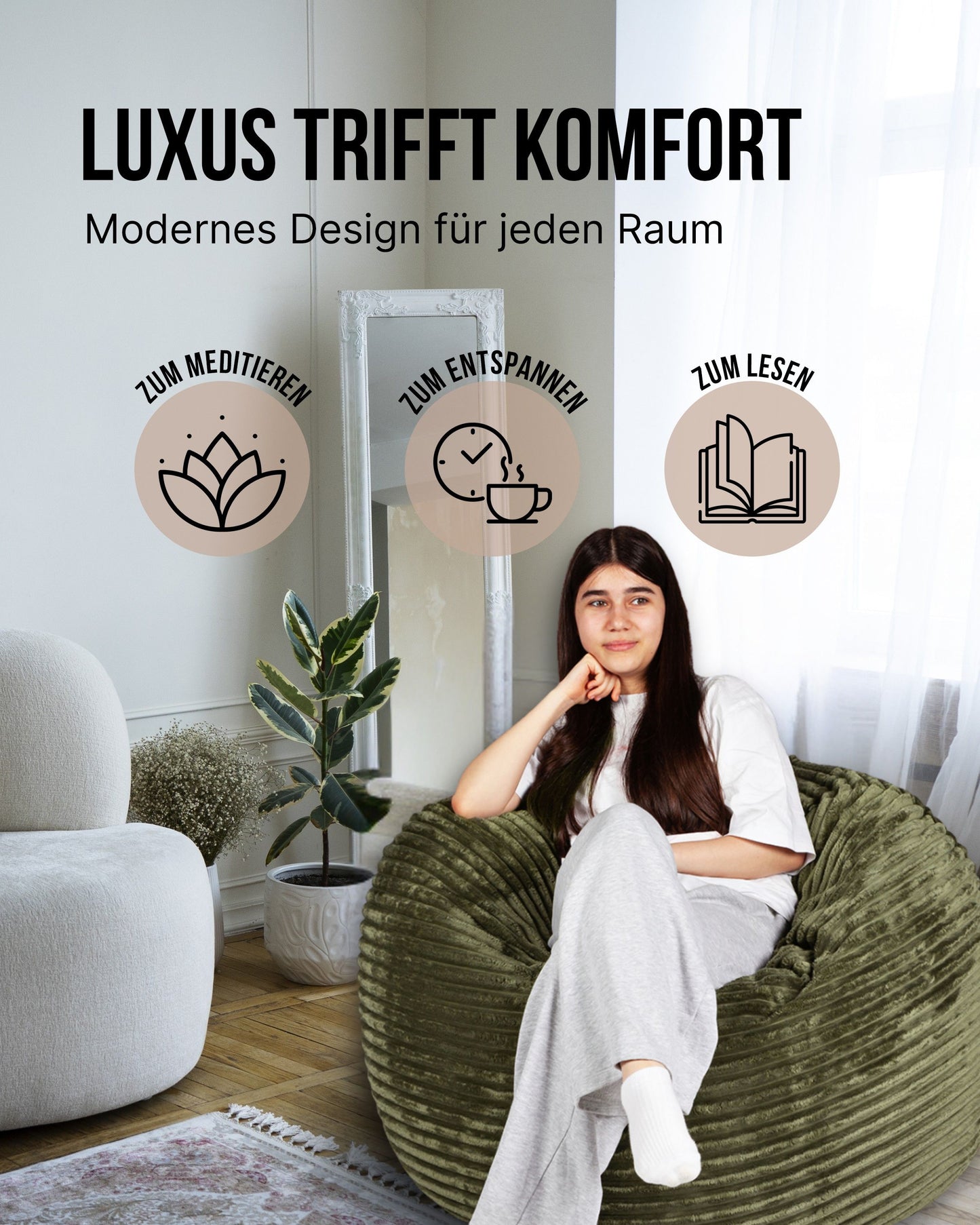 PatchHome Cord 2-in-1 Sitzsack– Stilvoller Komfort für jedes Zuhause