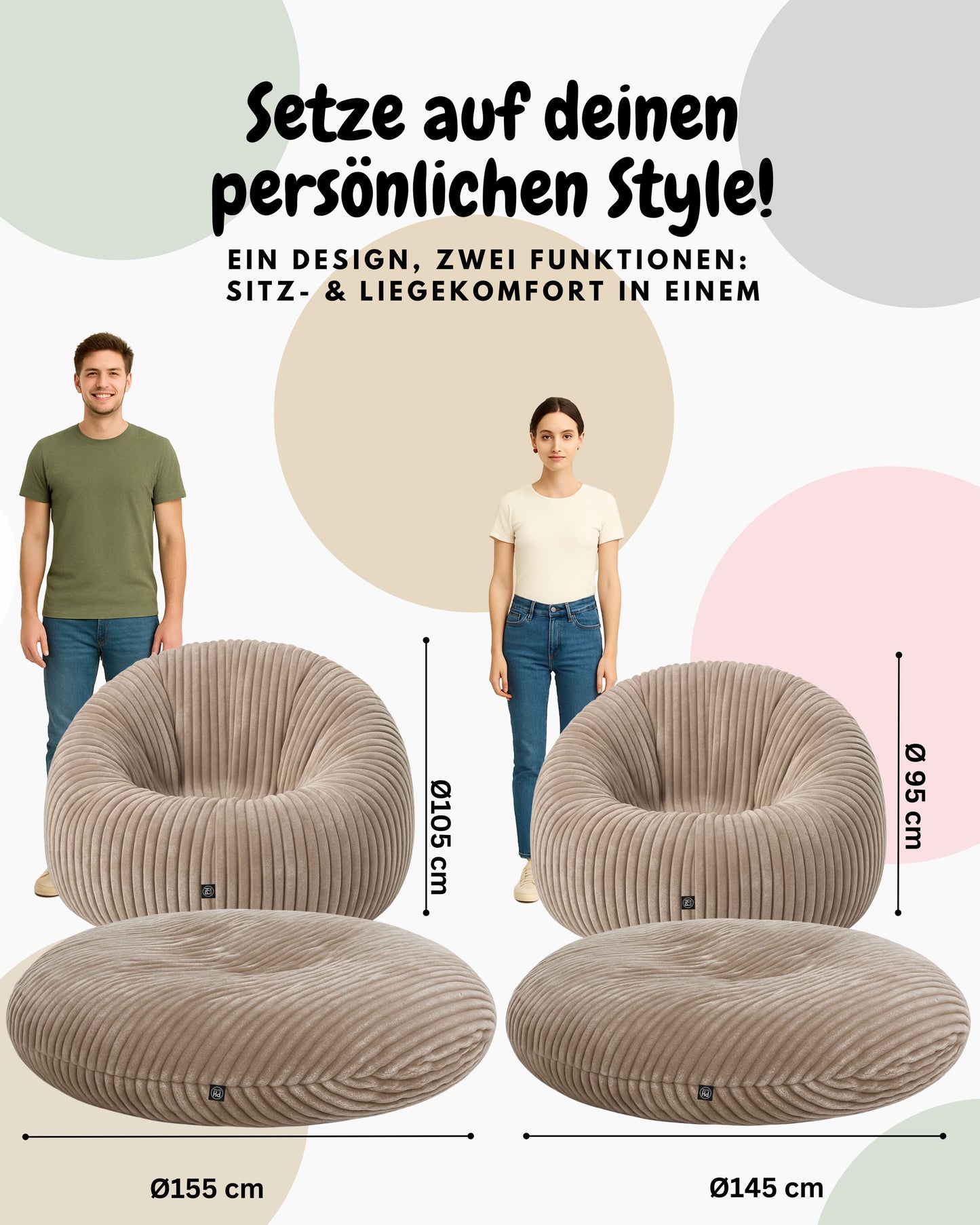 PatchHome Cord 2-in-1 Sitzsack– Stilvoller Komfort für jedes Zuhause