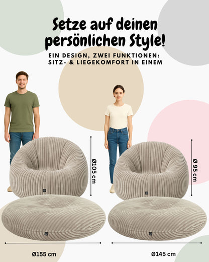 PatchHome Cord 2-in-1 Sitzsack– Stilvoller Komfort für jedes Zuhause