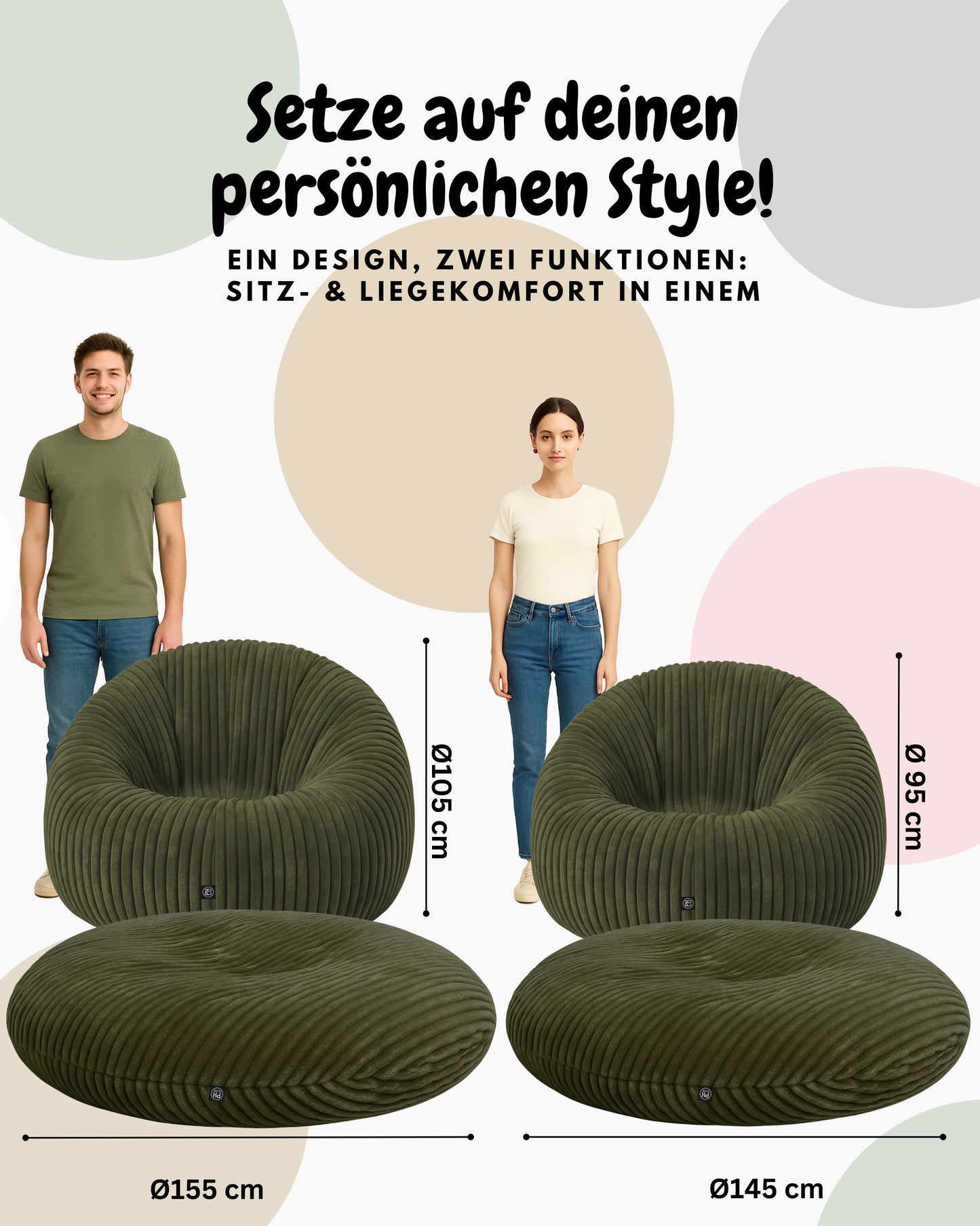 PatchHome Cord 2-in-1 Sitzsack– Stilvoller Komfort für jedes Zuhause