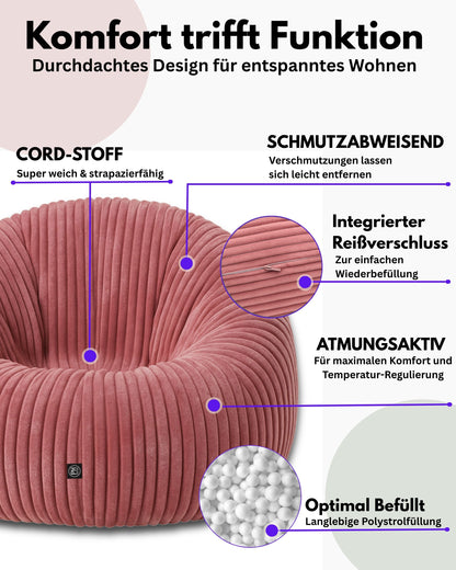 PatchHome Cord 2-in-1 Sitzsack– Stilvoller Komfort für jedes Zuhause